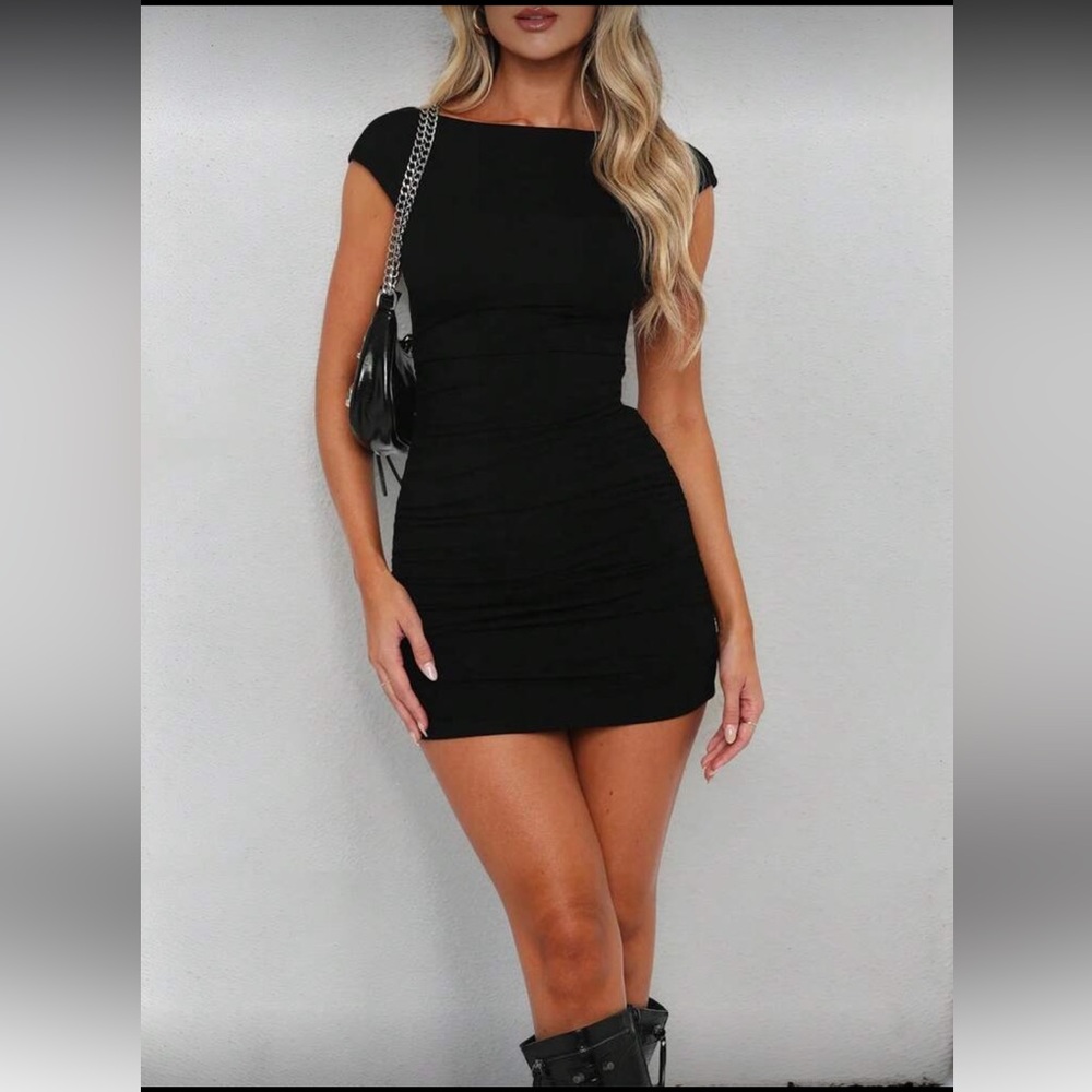 Black backless dress size small
